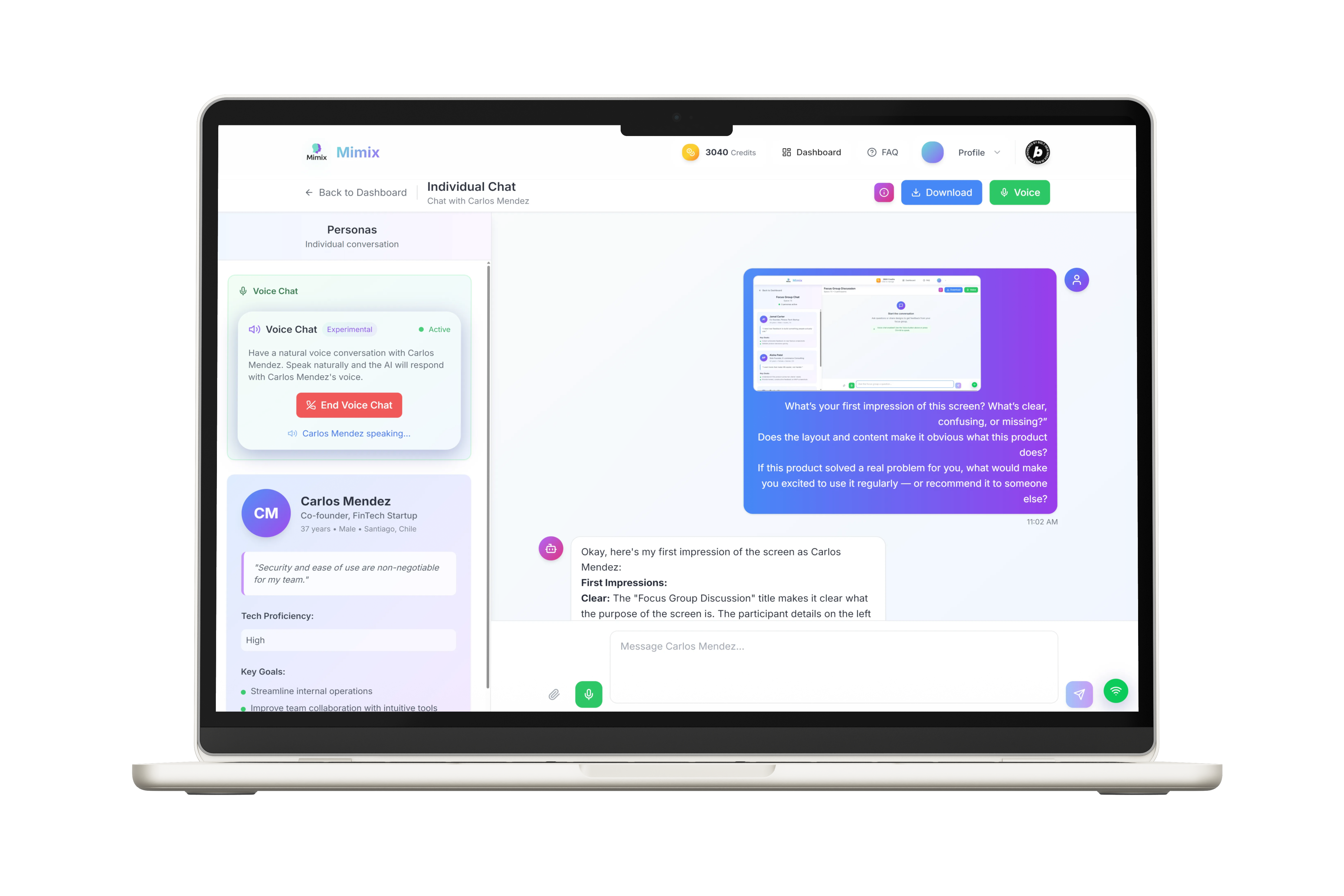 Mimix Voice Chat with Product